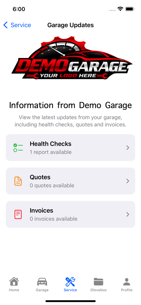 AutoDash-Pro garage info screen